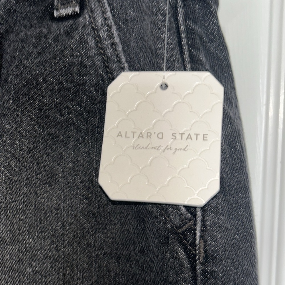Altar'd State Black Denim Overlay Skort NWT - Picture 6 of 11